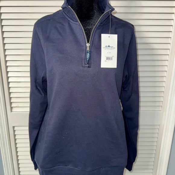 Charles River Apparel Navy Crosswind Quarter-Zip Pullover NWT - Picture 7 of 7